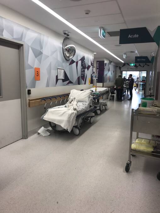 Corridor beds at Canberra Hospital emergency department. Picture: Supplied