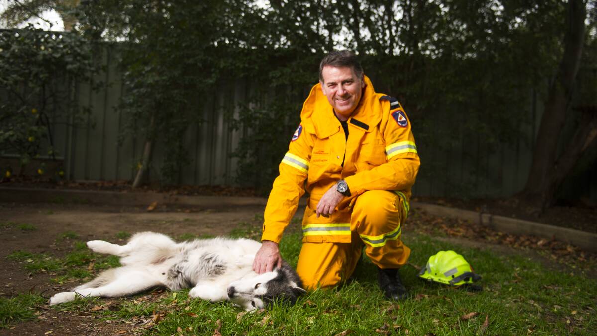 Rural Fire Service volunteer John Cunningham has received an award for 30 years of service. Picture: Dion Georgopoulos