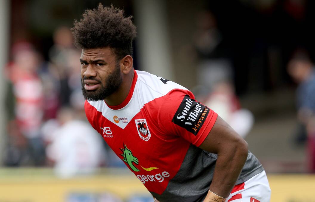 Dragons winger Mikaele Ravalawa credits Jordan Rapana and Nick Cotric as two players who helped him - but they're also the reason he left. Picture: Shane Myers/NRL Photos