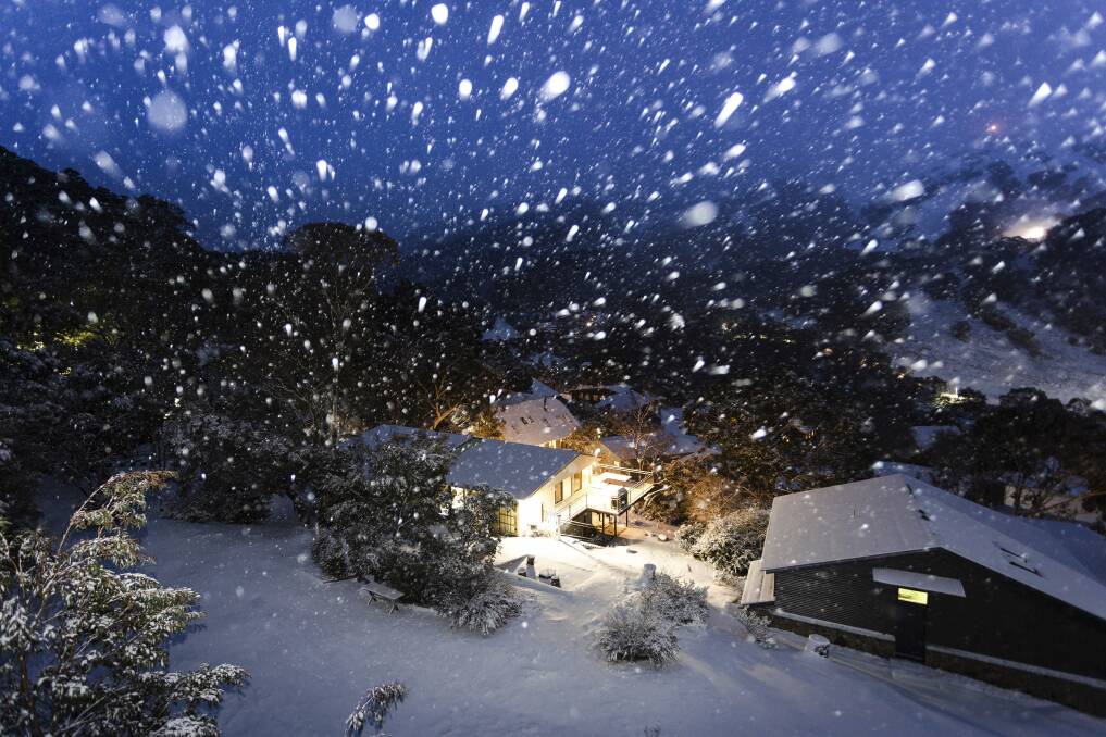 Snow falling in Thredbo on the weekend. Picture: Supplied