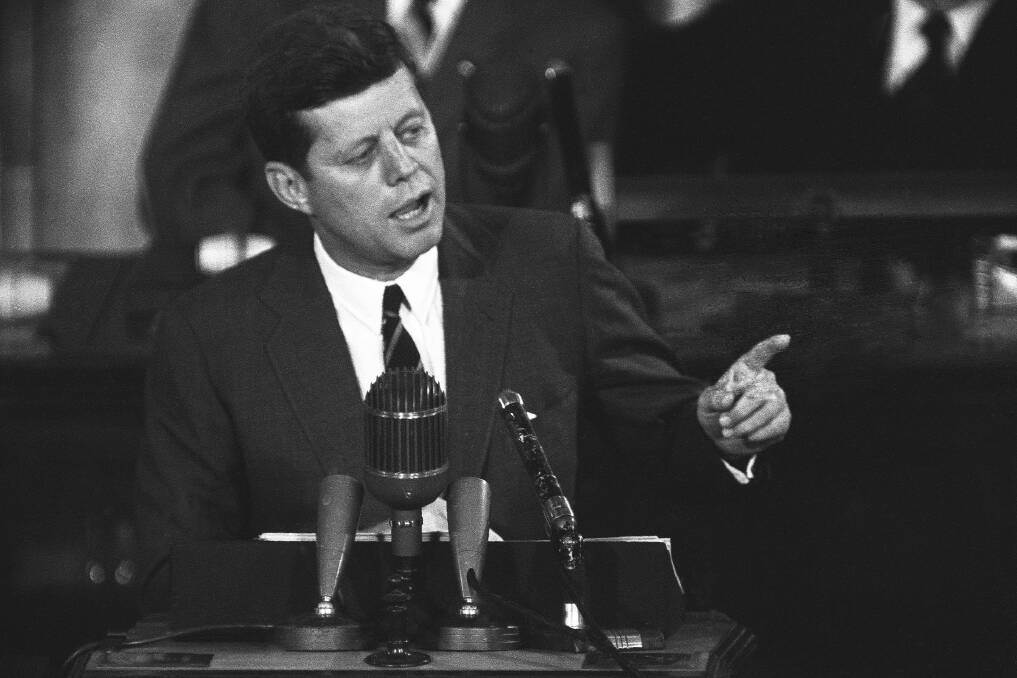 US President John F Kennedy in 1961: "I believe this nation should commit itself to achieving the goal, before the decade is out, of landing a man on the moon and returning him safely to Earth." Picture: AP