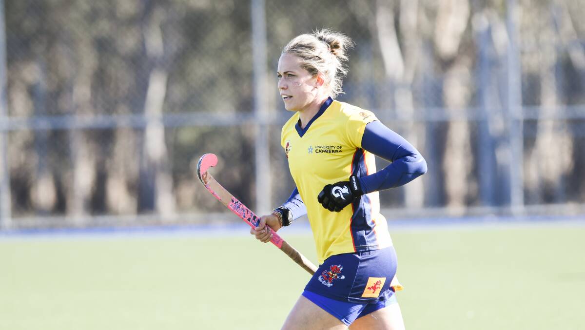 Hockeyroos defender Edwina Bone has returned to the capital and is playing for the University of Canberra. Picture: Dion Georgopoulos
