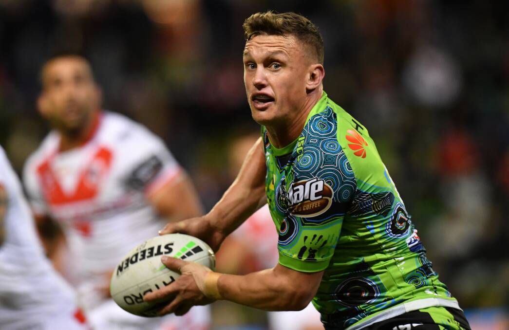 Raiders five-eighth Jack Wighton has his sights set on green and gold. Picture: AAP Image/Dean Lewins