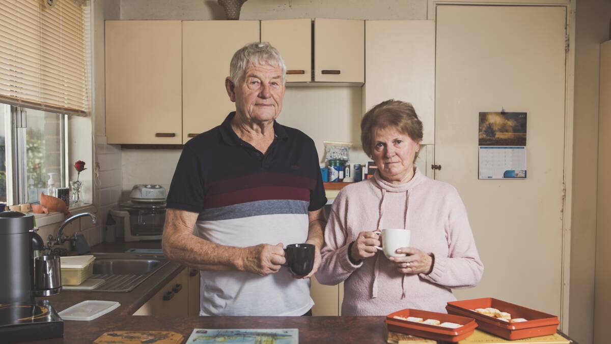 Pensioners Robert and Carol Pike, who are facing the prospect of being forced from their Fisher residence. Picture: Jamila Toderas