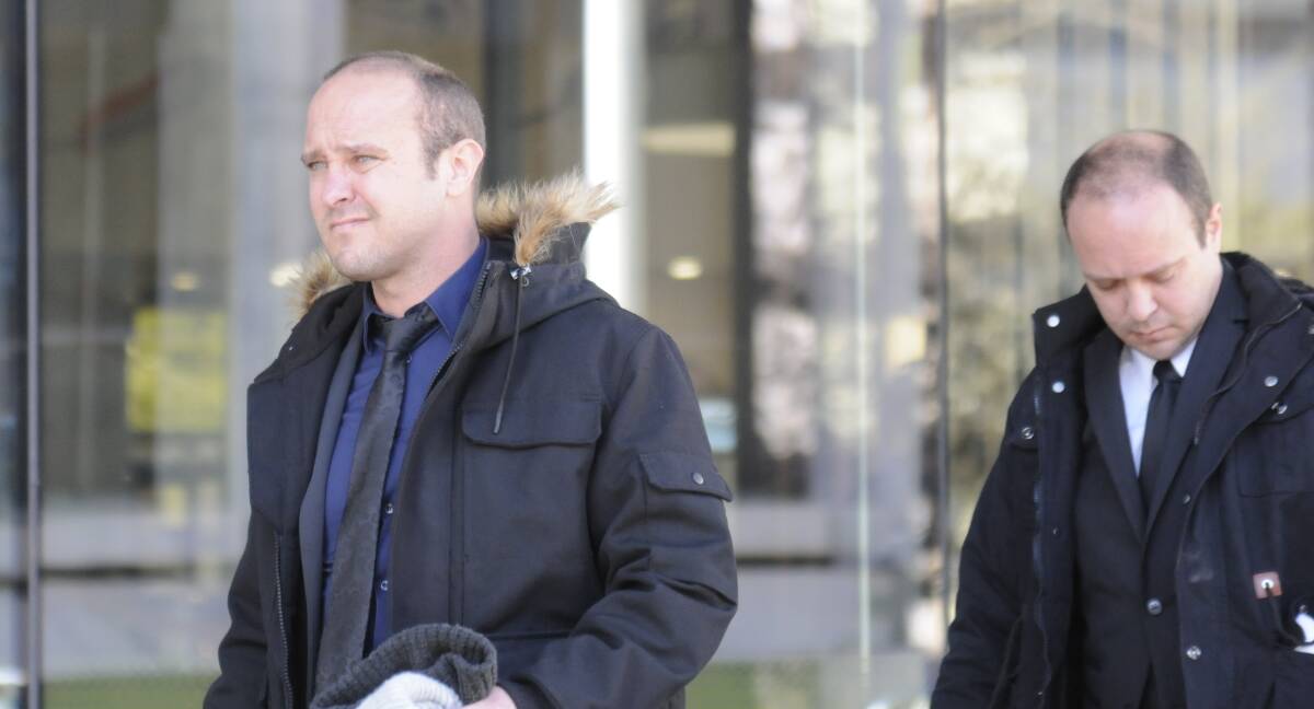 Joshua Tiffen, left, and Kenan Tiffen leave the ACT Magistrates Court after an appearance last year.
