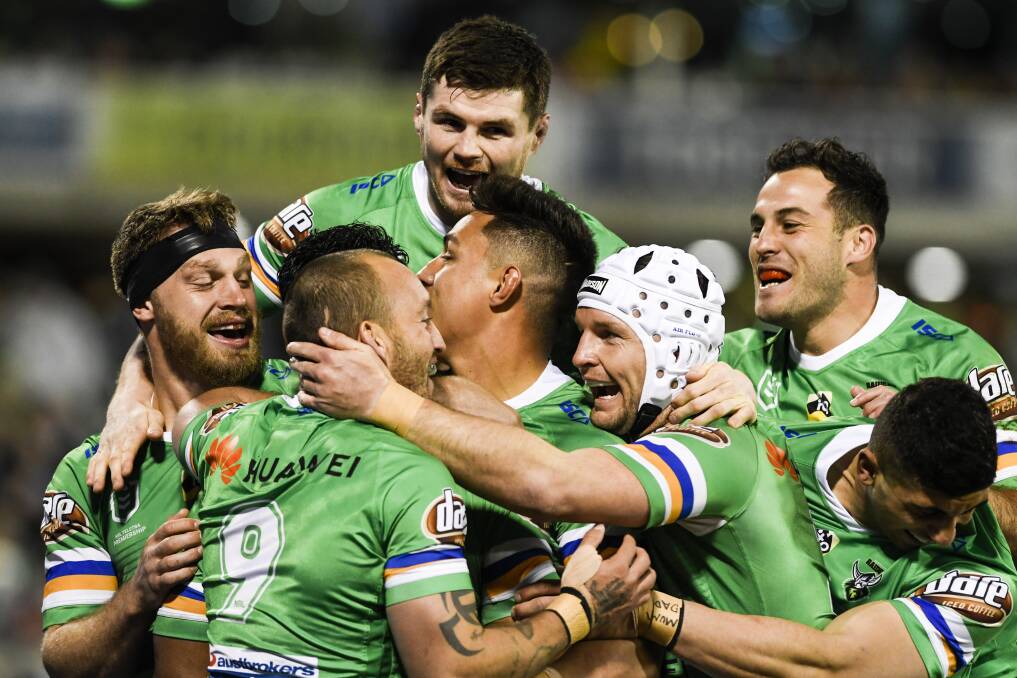 The Raiders are hoping their good form lures a crowd of 20,000 or more to Canberra Stadium. Picture: Dion Georgopoulos