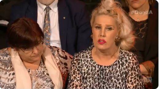 Krissi Grant (right) asked a poignant question about suicide on Monday's Q&A. Picture: ABC