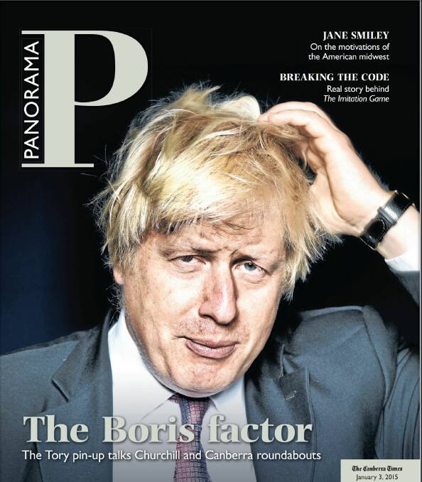 A 2015 Panorama front page featuring an interview with Boris Johnson, who told The Canberra Times he once spent the time night on a Canberra roundabout. Picture: The Canberra Times