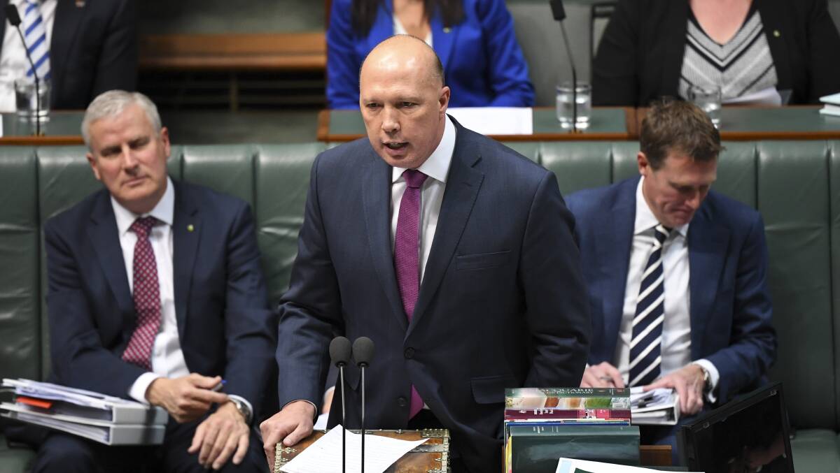 Home Affairs Minister Peter Dutton shifted blame to the ACT government. Picture: AAP
