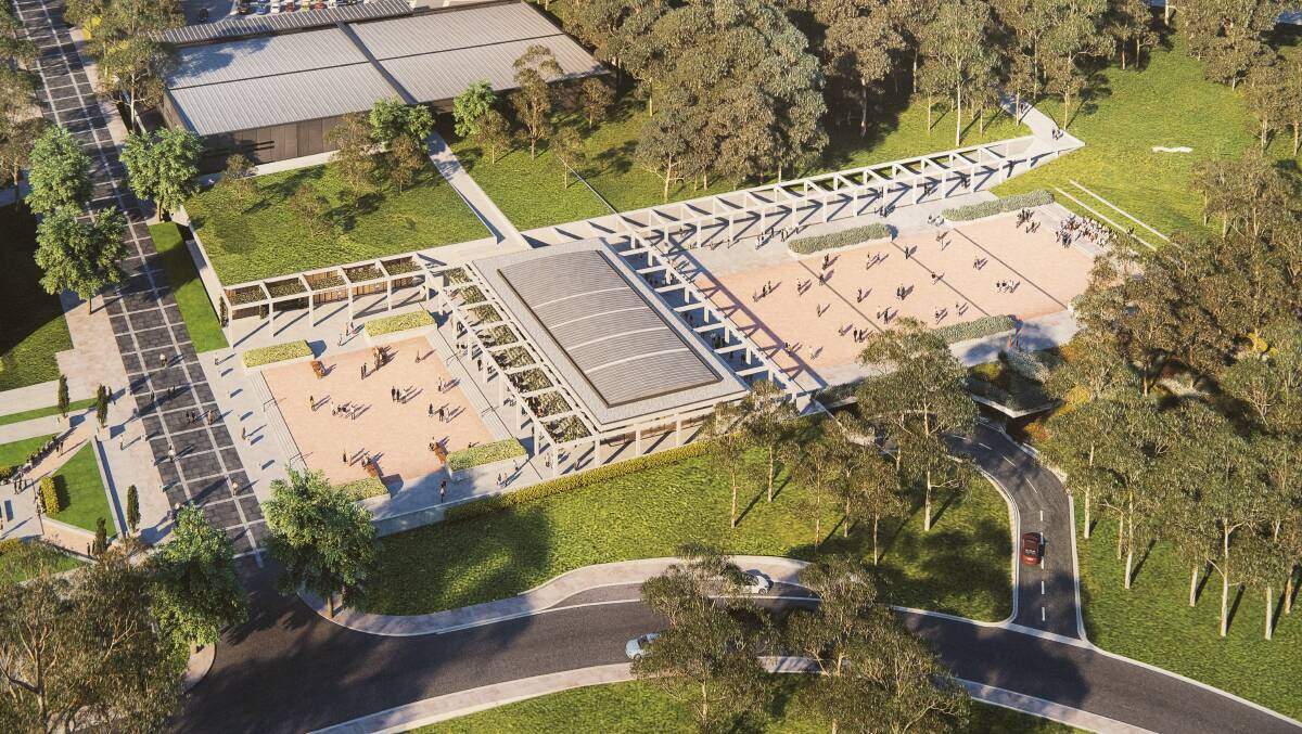 An artist's rendering of the first stage of the early works which includes an extension to the Australian War Memorials underground car park. Picture: Sitthixay Ditthavong