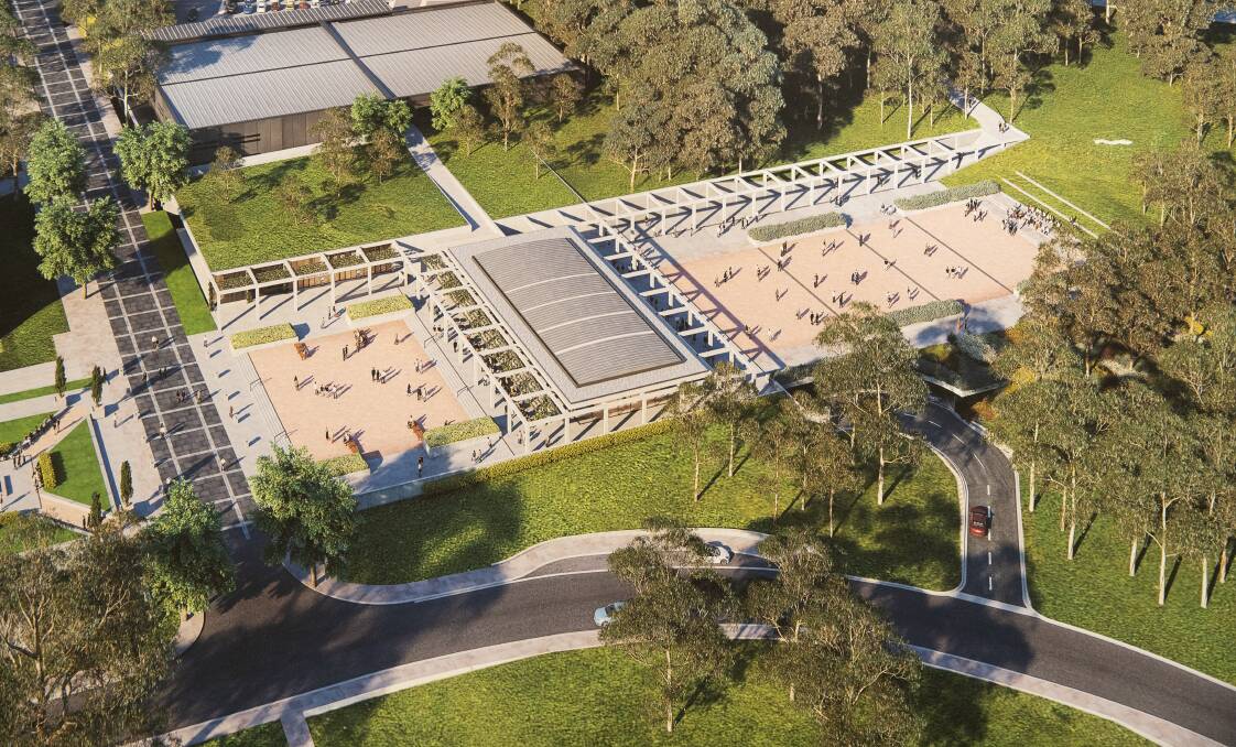 An artist's rendering of the first stage of the early works which includes an extension to the Australian War Memorials underground car park. 