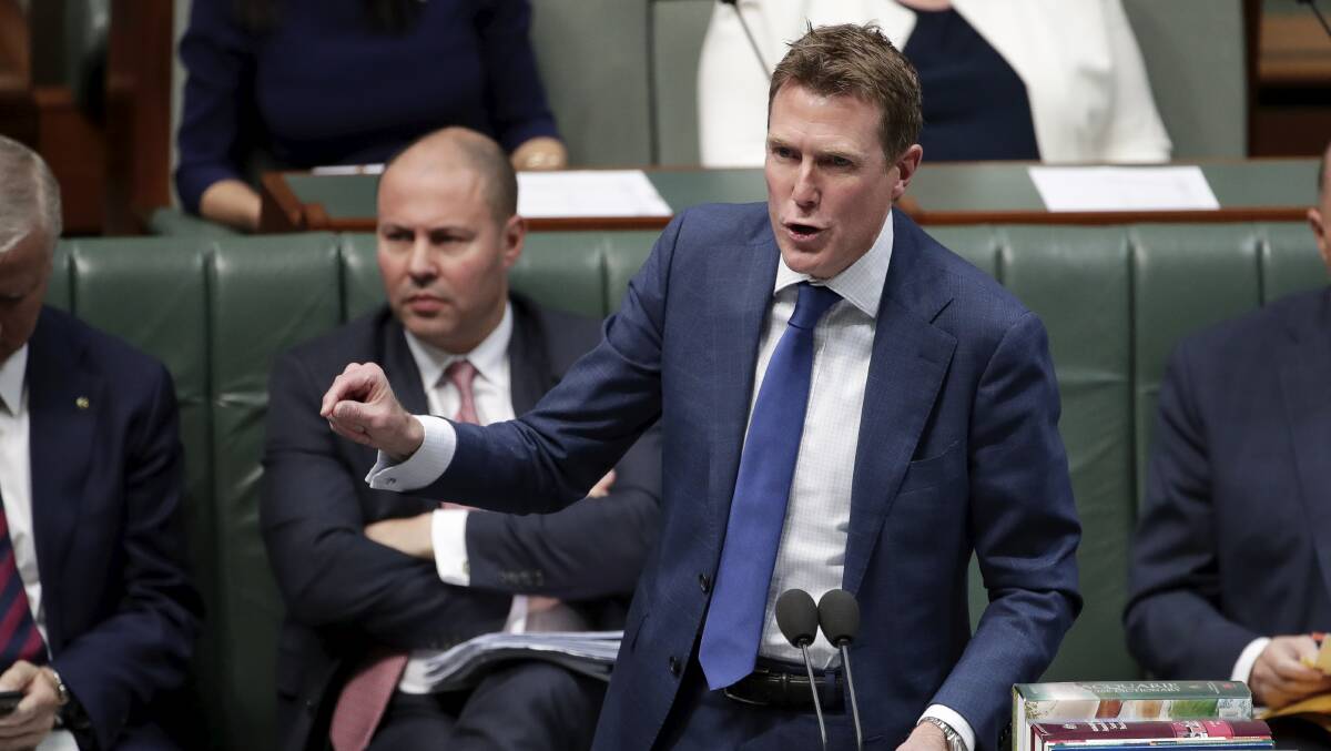 Attorney-General Christian Porter during question time in the House of Representatives. Picture: Alex Ellinghausen