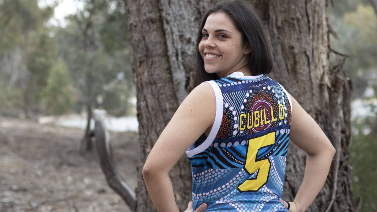 The Canberra Nationals jersey was designed by artist Kristie Peters. Picture: Tegan Scott