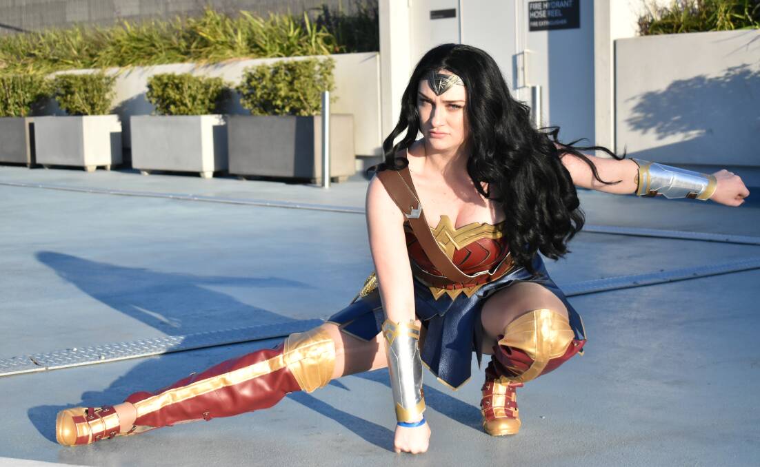 Cosplay artist Bella Hurst in costume as Wonder Woman. Picture: Pagan Jewell Harrison-Brown