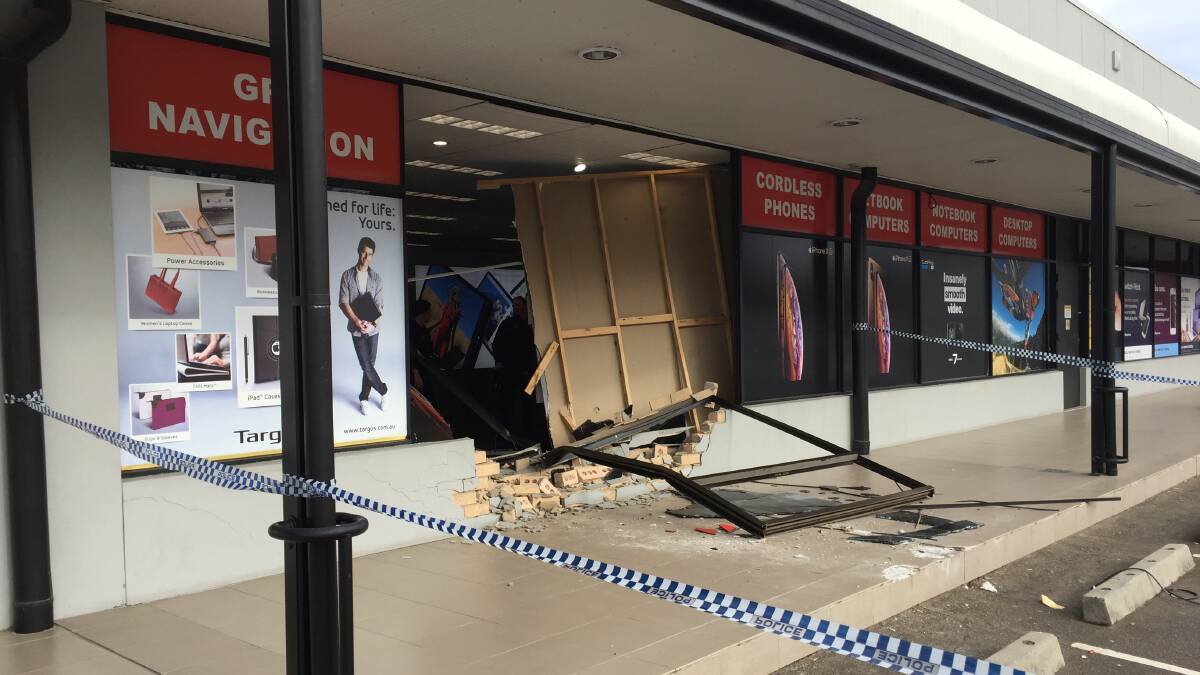 Lee Bennett and Dean Simonds ram raided the Harvey Norman in Fyshwick in July last year in a stolen Ford Ranger. Picture: Andrew Brown