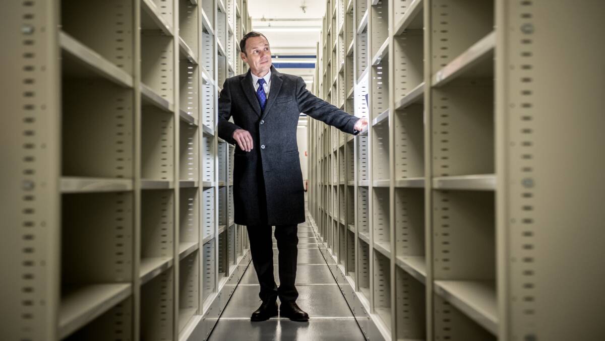 Director-general National archives of Australia David Fricker, pictured at the archive's Mitchell facility. Picture: Karleen Minney.