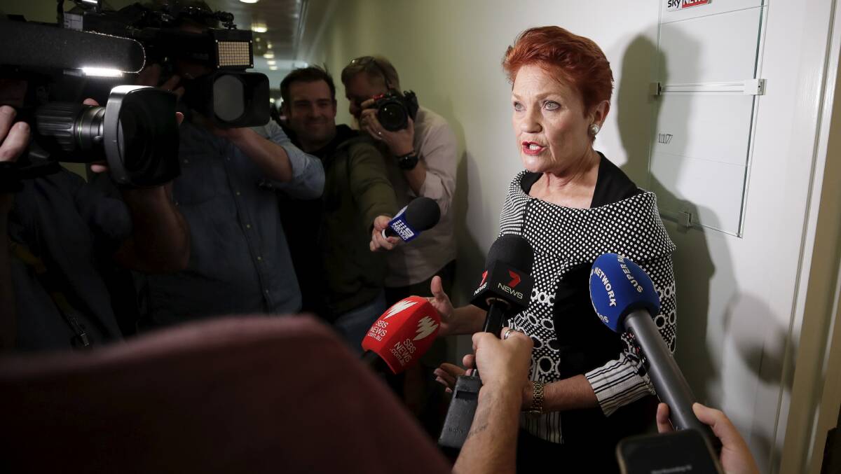 One Nation leader Senator Pauline Hanson has been suspended from Twitter. Picture: Alex Ellinghausen