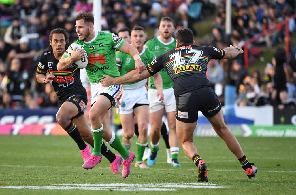 Raiders halfback Aidan Sezer is happy with how the attack's going. Picture: NRL Photos