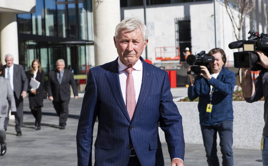 Canberra lawyer Bernard Collaery leaves the ACT Magistrates Court. Picture: Jamila Toderas