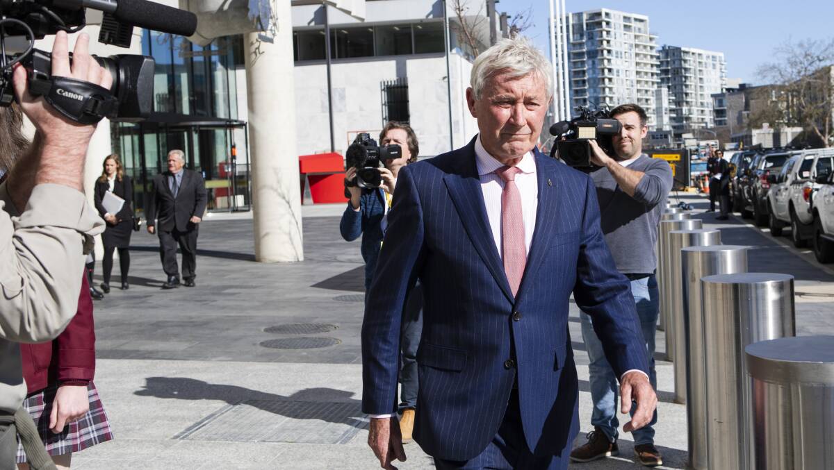 Bernard Collaery outside the ACT Magistrates Court in November 2019. Picture: Jamila Toderas
