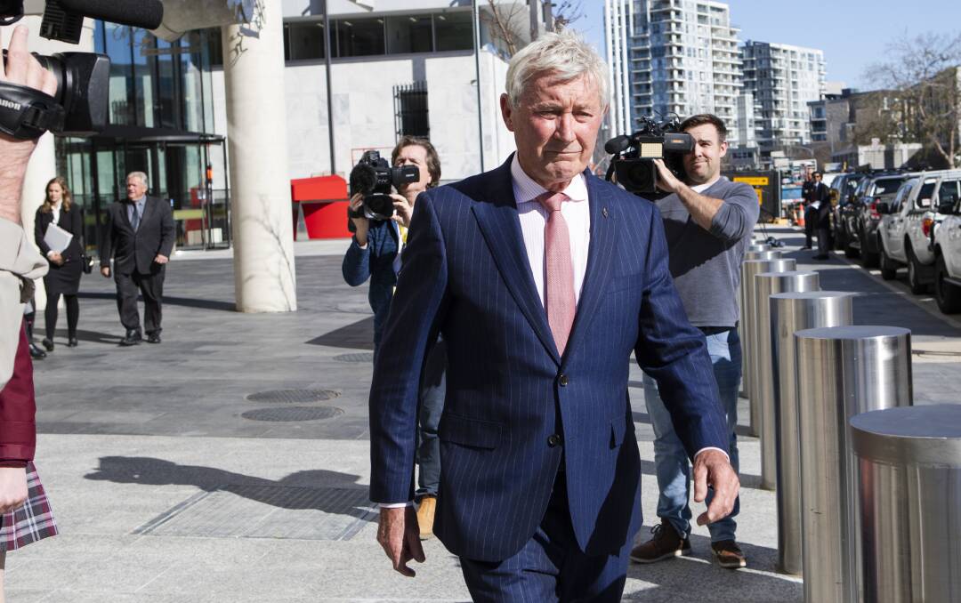 Bernard Collaery leaves the ACT courts after an earlier appearance. Picture: Jamila Toderas