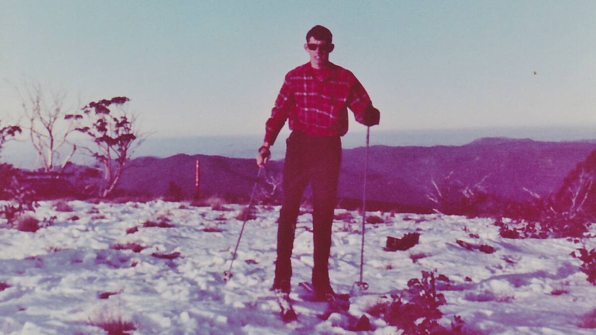 David Evans skiing in Mt Ginini during winter 1969. Picture: David Evans