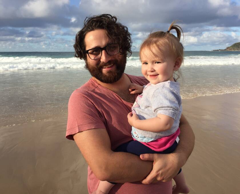 Matt D'Abrera, of Sydney, with his niece Amira, who lives in Canberra. Matt is running the City2Surf for Amira and The Shepherd Centre.
