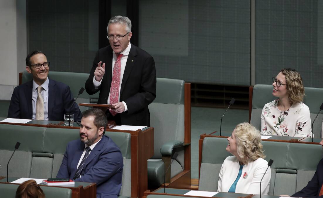 Labor MP David Smith delivers his first speech in the House of Representatives at Parliament House in Canberra. Picture: Alex Ellinghausen
