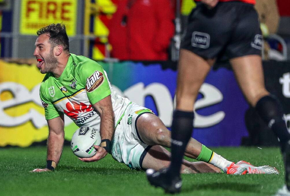 Raiders centre scored a double. Picture: NRL Photos