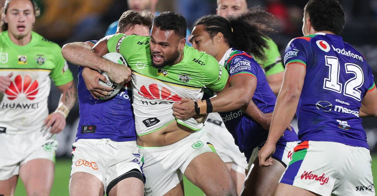 Dunamis Lui was part of a dominant Raiders pack. Picture: AAP Image