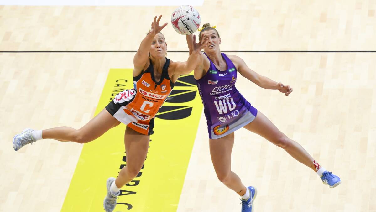 Tensions flared across the Giants and Firebirds' midcourt. Picture: AAP
