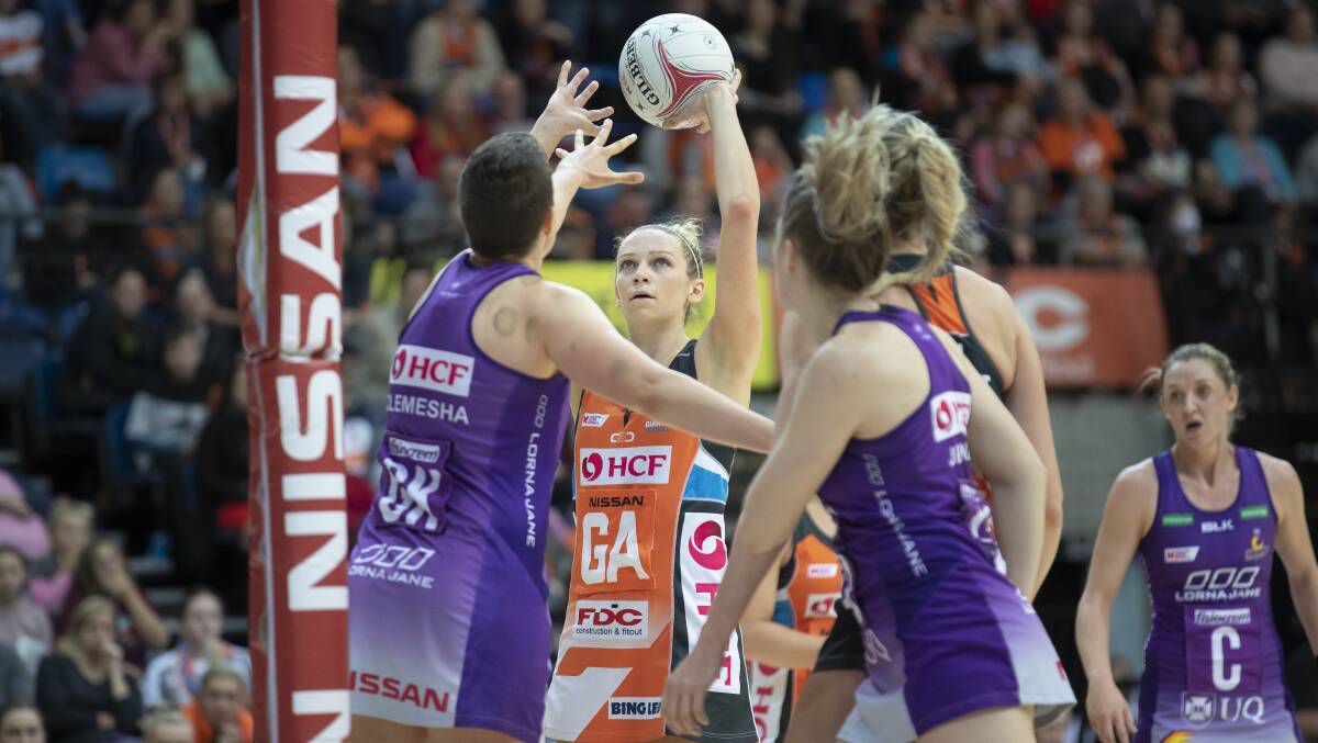 Jo Harten was named player-of-the-match in the Giants win over Firebirds. Picture: Sitthixay Ditthavong