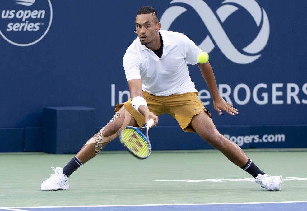 Nick Kyrgios during the Rogers Cup men's tennis tournament in Montreal. Picture: AP
