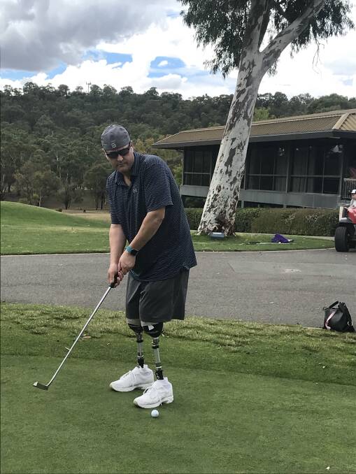 Nathan Maher playing golf. Picture: Supplied
