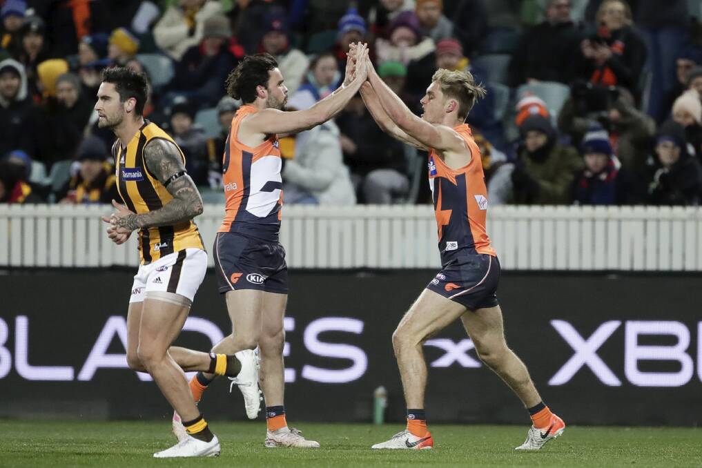The Giants will be celebrating if they get a new AFL club to Manuka in 2020. Picture: Alex Ellinghausen
