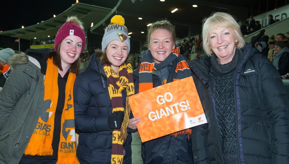 Ally Treglown, of Griffith, Sophie Allan, of Melbourne, with Hannah and Anne Maree Wallett, of Hughes.
