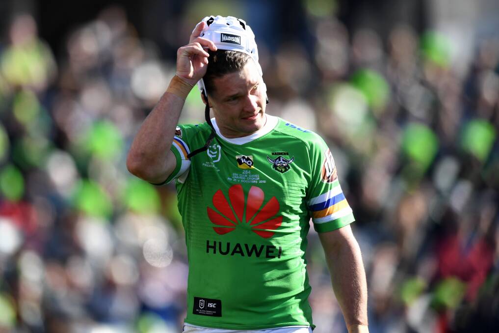 It wasn't to be for Raiders co-captain Jarrod Croker in his 250th NRL game. Picture: AAP