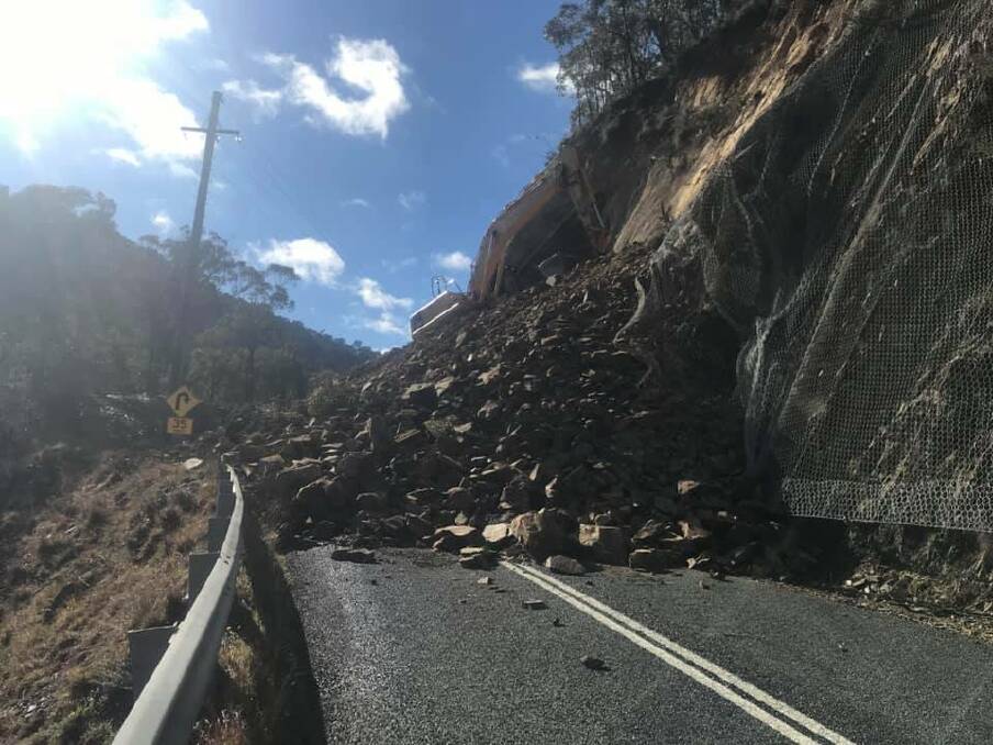 Alpine Way landslide. Picture: Facebook