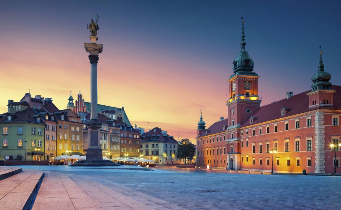 The sun sets on Warsaw's cheerful Old Town. Pictures: Supplied