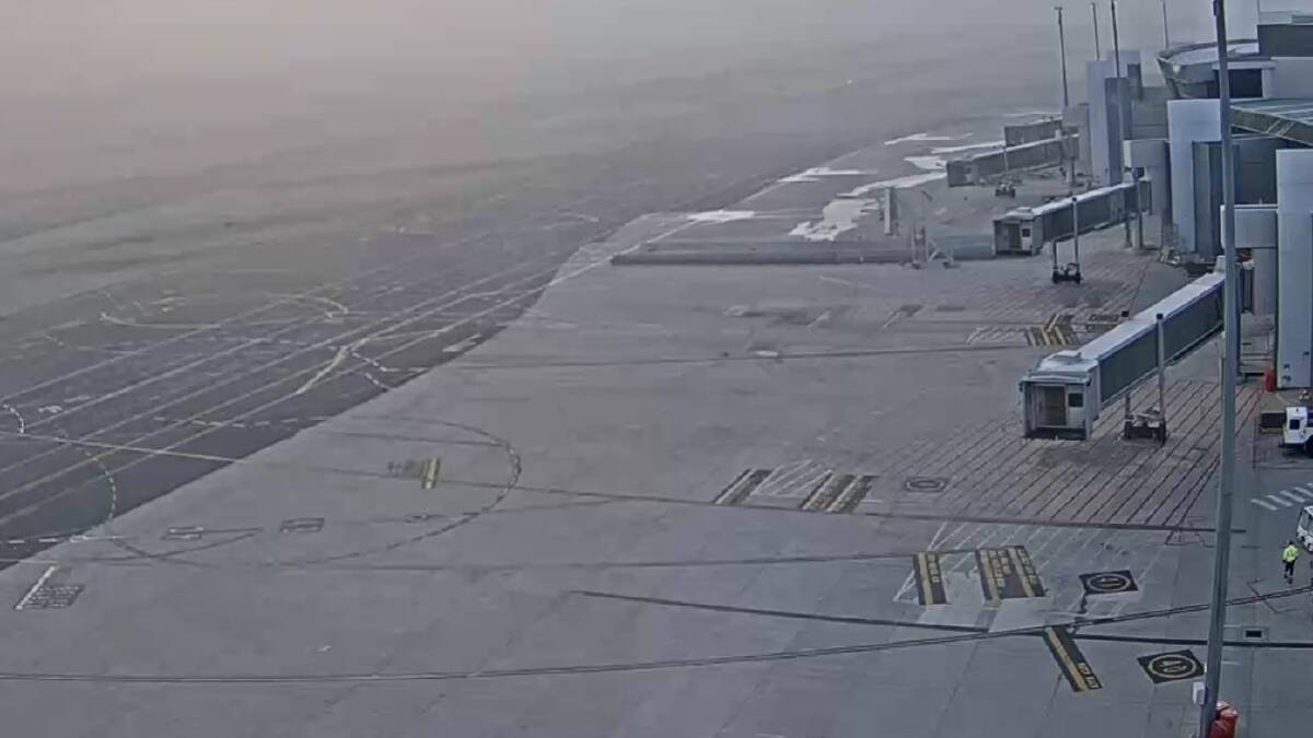 Webcams at Canberra Airport showing fog over the runways. Picture: Canberra Airport FlightCam