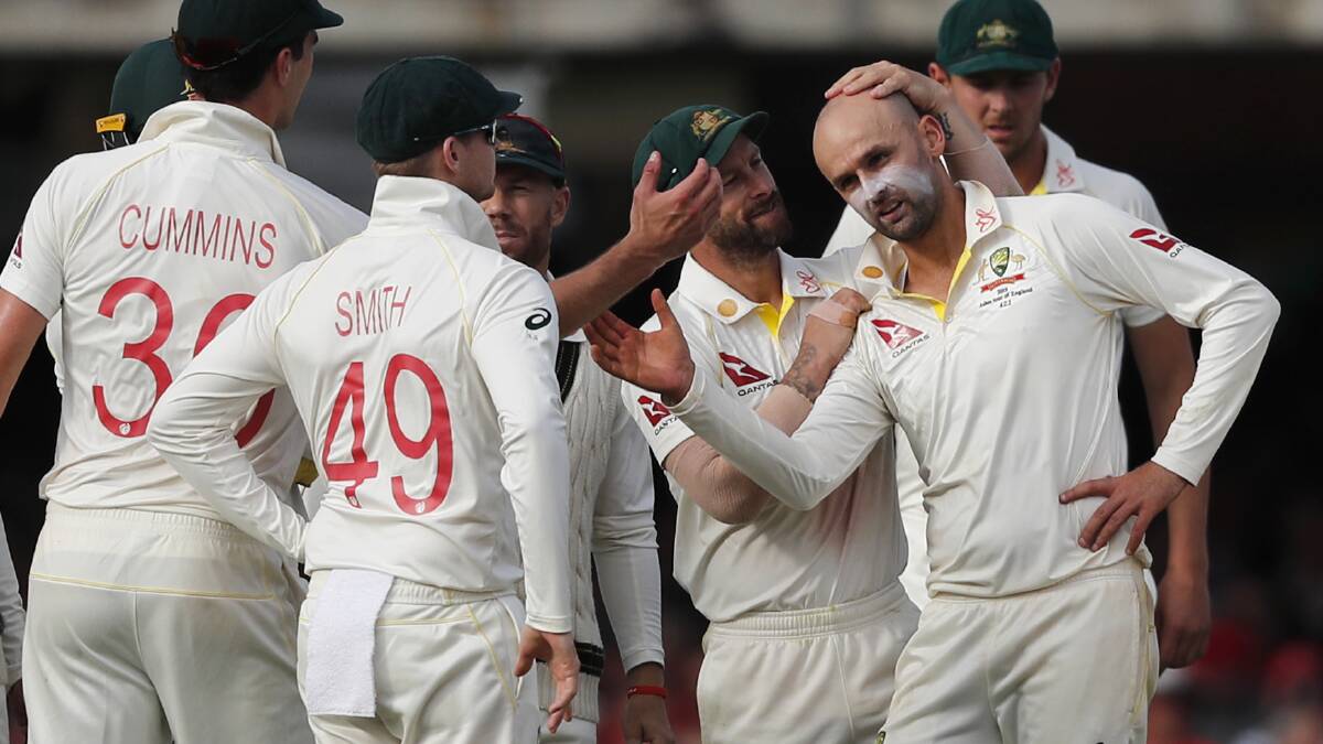 Nathan Lyon has become Australia's go-to batsman on the fifth day. Picture: AP