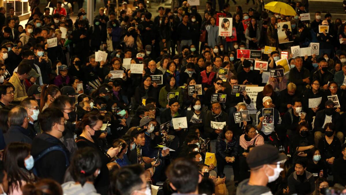 Two million people have protested. The population of Hong Kong is seven million. Its area is 1108 square kilometres (Canberra is 814 square kilometres, with a population of 410,000). Picture: AAP
