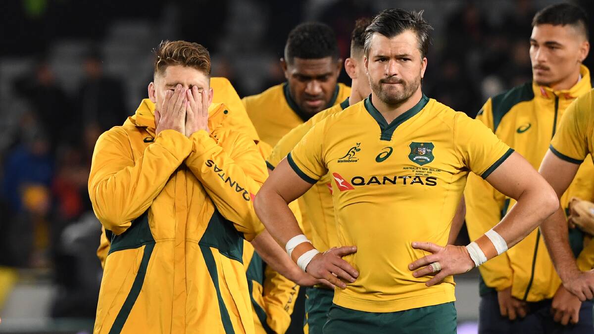 Australia were thrashed 36-0 by the All Blacks at Eden Park. Picture: AAP