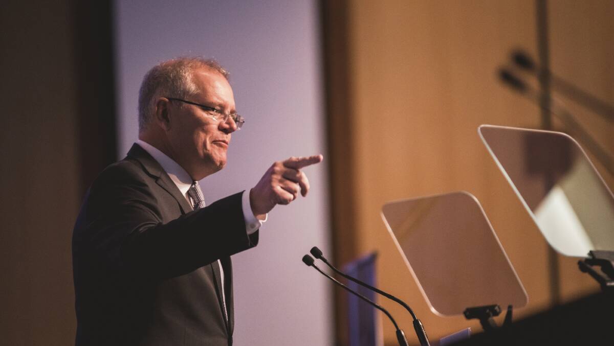 Prime Minister Scott Morrison lays out his vision for the Australian Public Service in August. Picture: Jamila Toderas