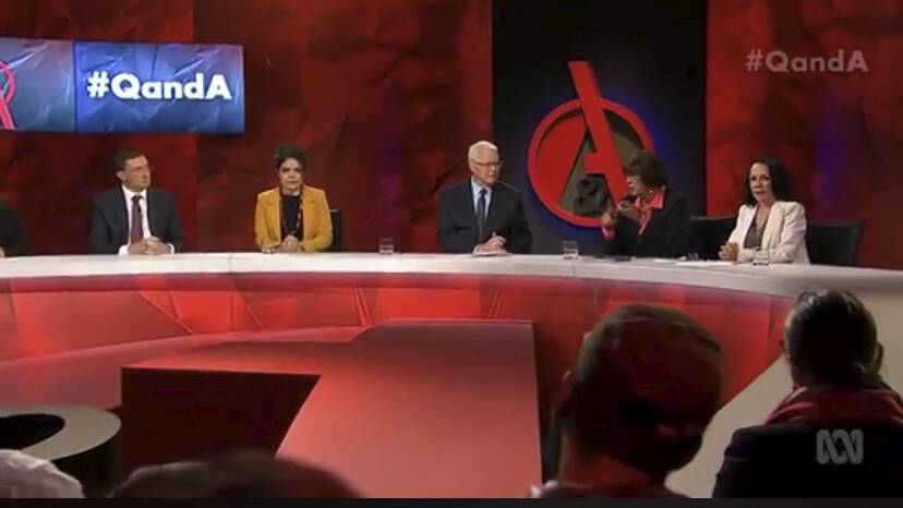 Members of the Q&A panel on Indigenous Australians on Monday night. Source: Q&A