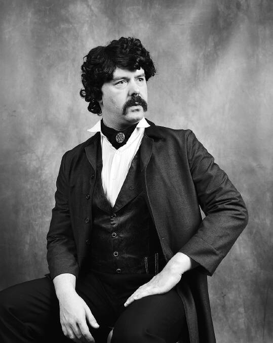 Jarrad West plays John Wilkes Booth, who shot US president Abraham Lincoln, in Assassins. Picture: Eva Schroeder