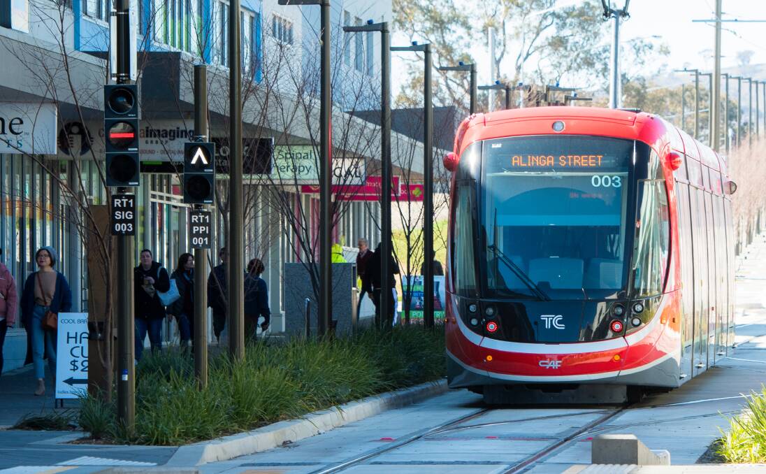 An extra 155 services will be added to Canberra's light rail from April. Picture: Elesa Kurtz