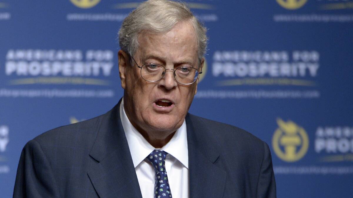 Major donor to conservative causes David Koch died last week. Pictured in 2013. File picture: AP