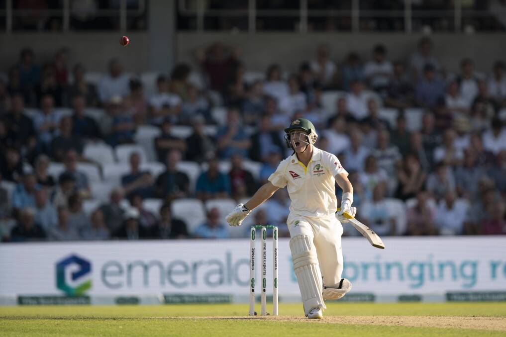 Australia's Marnus Labuschagne bats on the second day of the third Ashes Test. Picture: AP