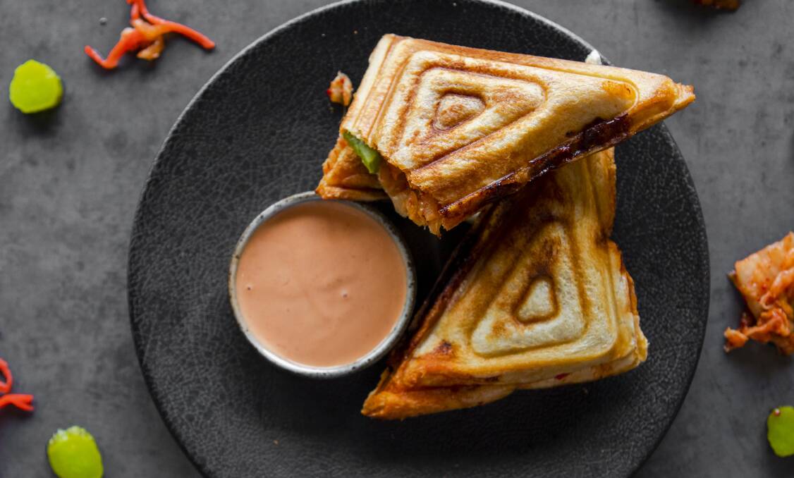 Intra's kimchi jaffle is a popular choice at the Campbell cafe. Picture: Jamila Toderas